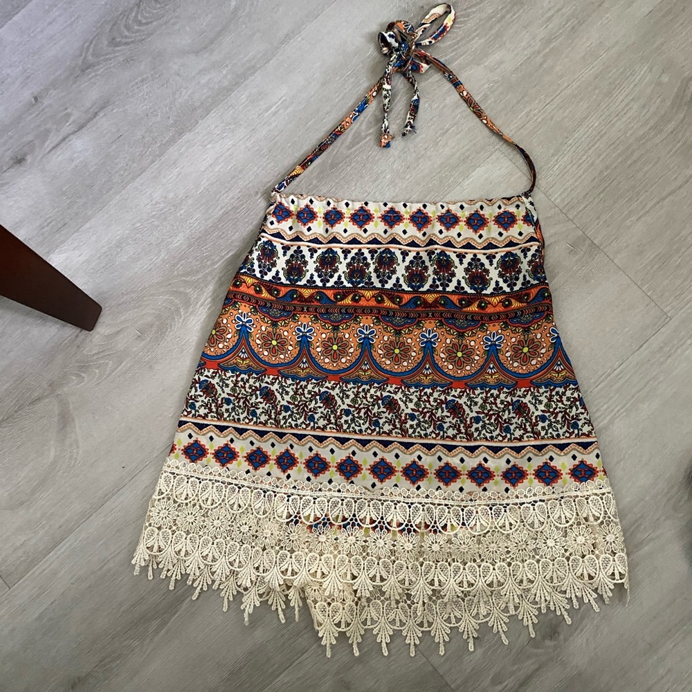 Halter top with open back